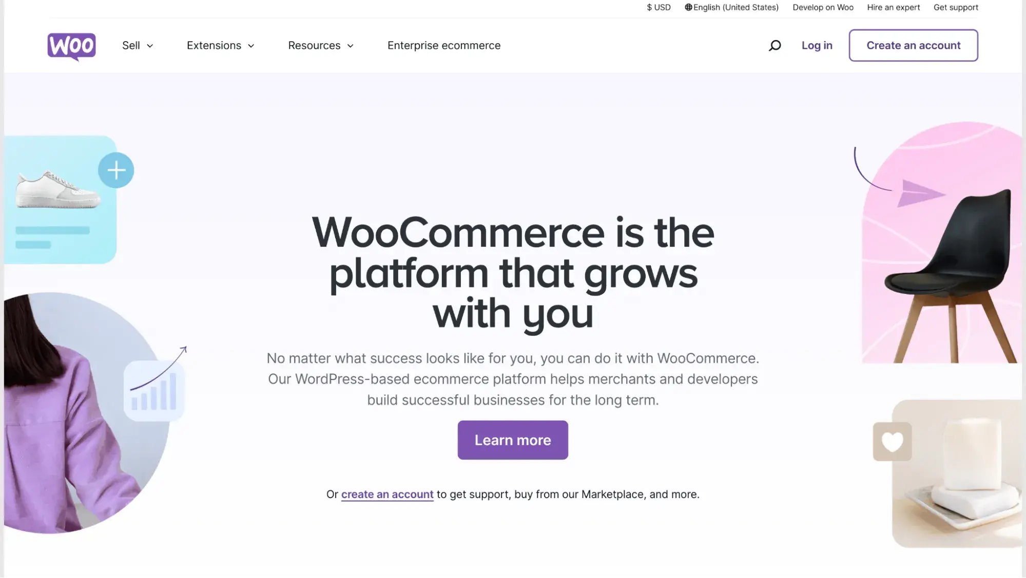 Website of WooCommerce, a WordPress web design ecommerce plugin