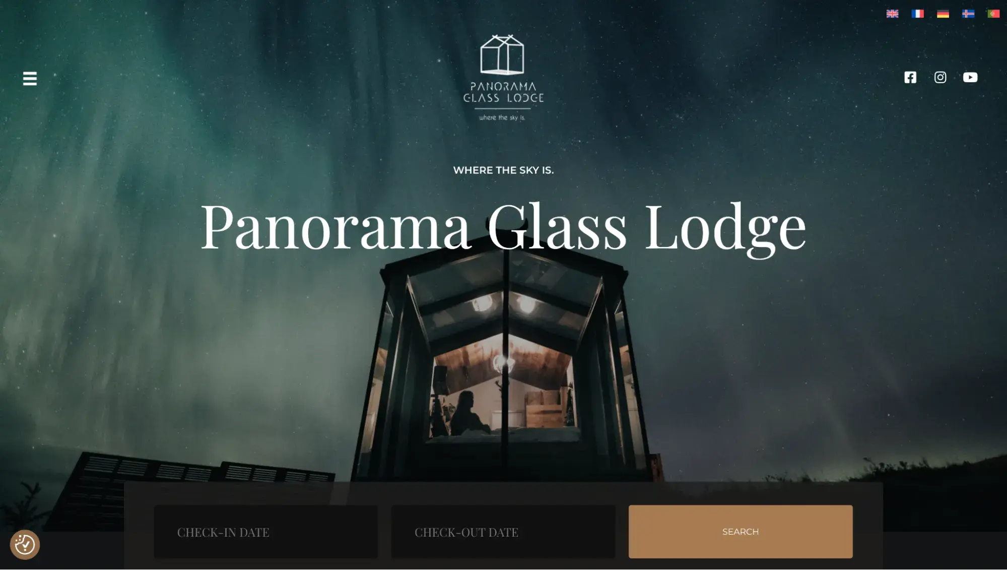 Panorama Glass Lodge website