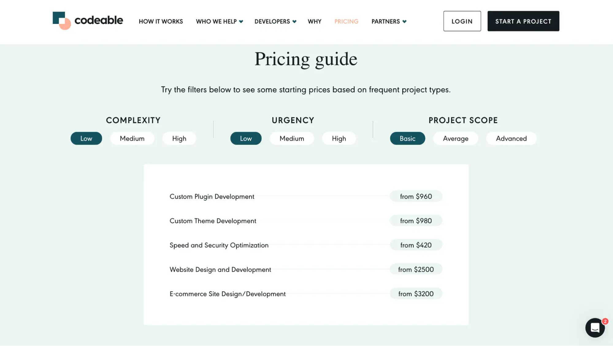 Codeable’s pricing guide