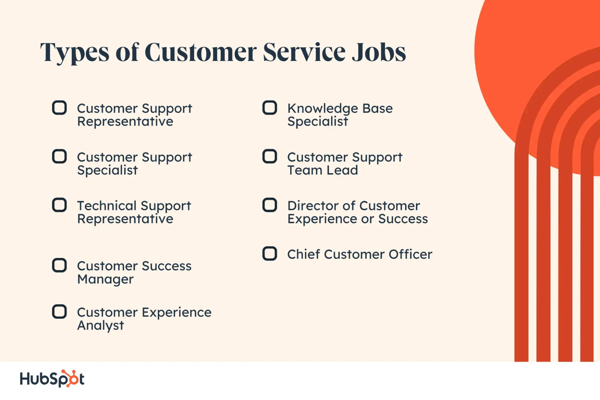 types of customer service jobs